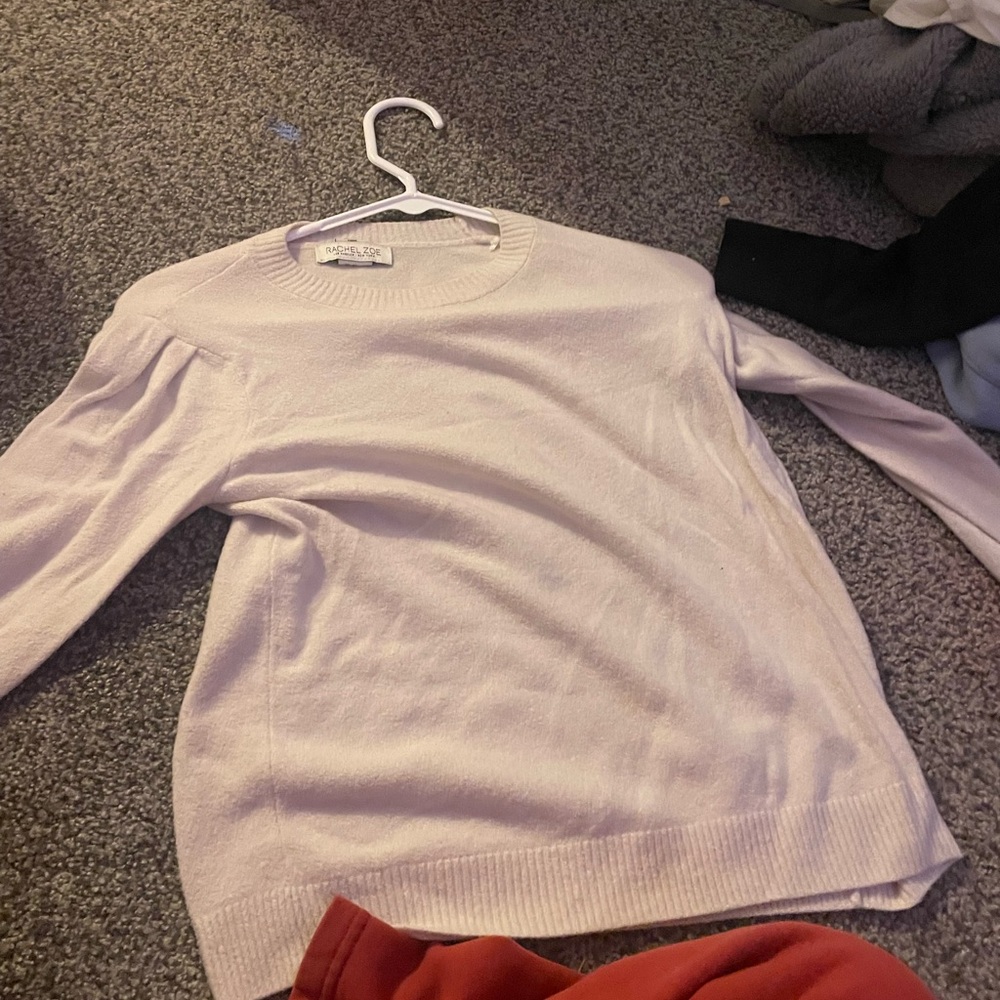 Chico's White Crew Neck Sweater Soft Relaxed Fit